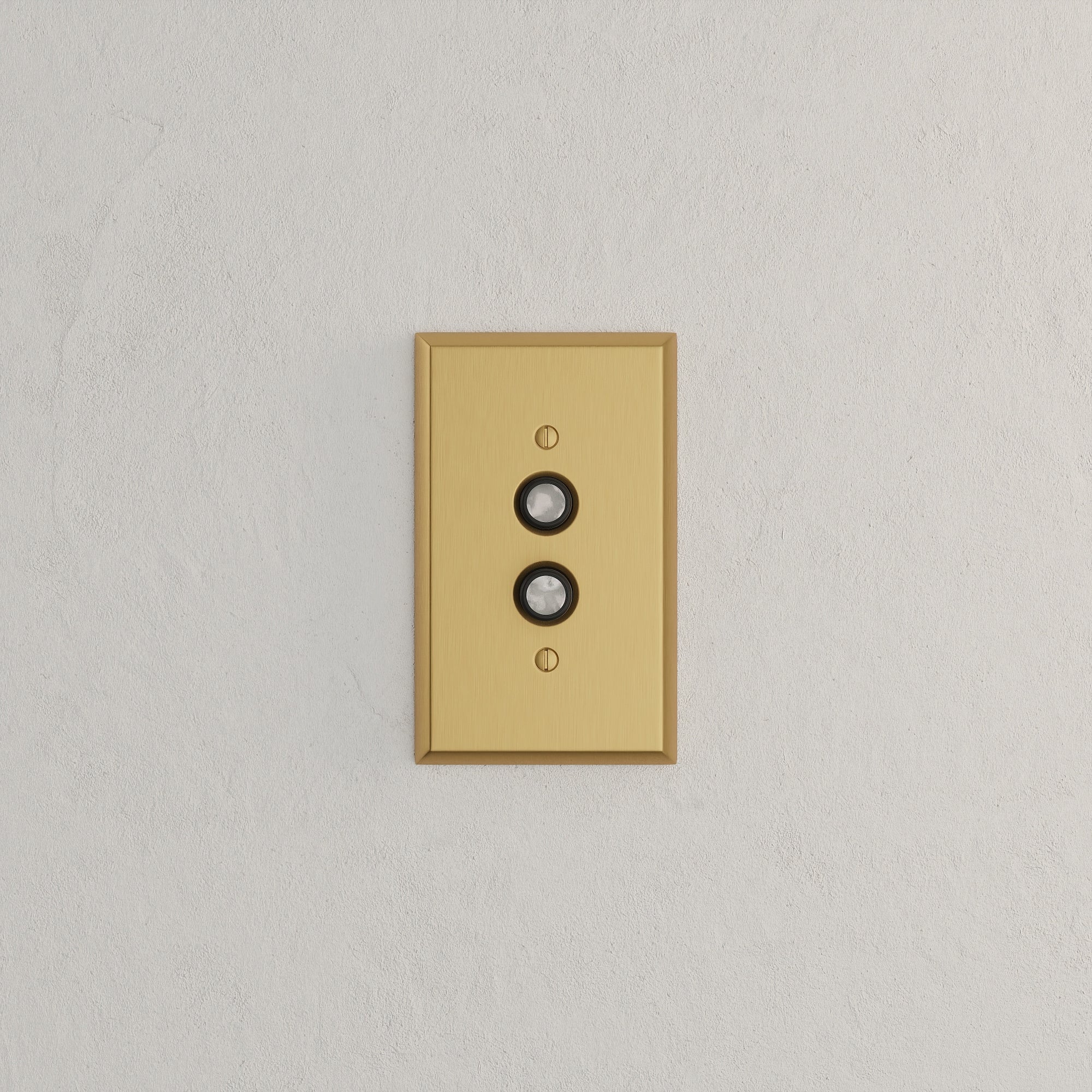 Solid brass Century Push Button Wall Plate in Satin Brass finish