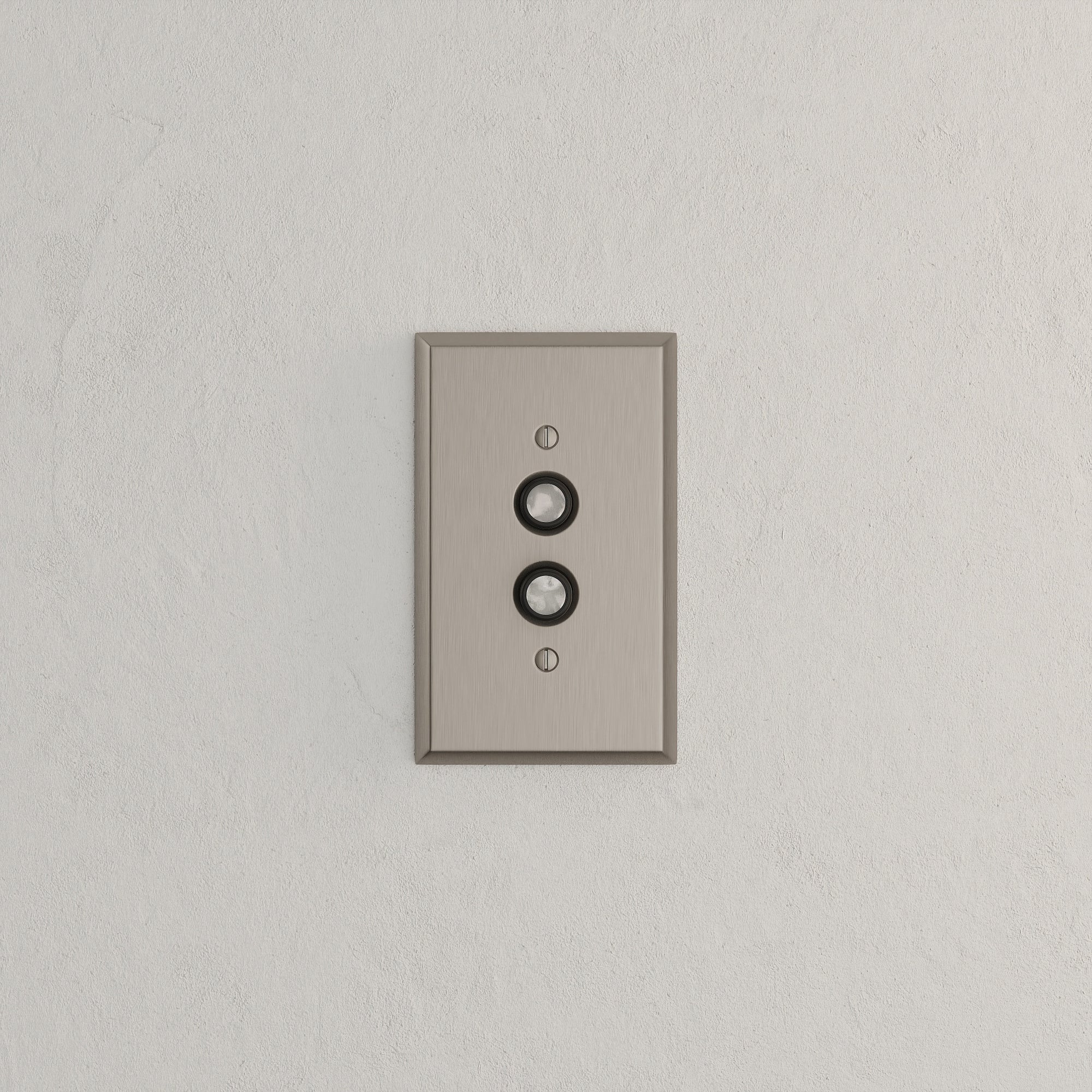 Solid brass Century Push Button Wall Plate in Satin Nickel finish