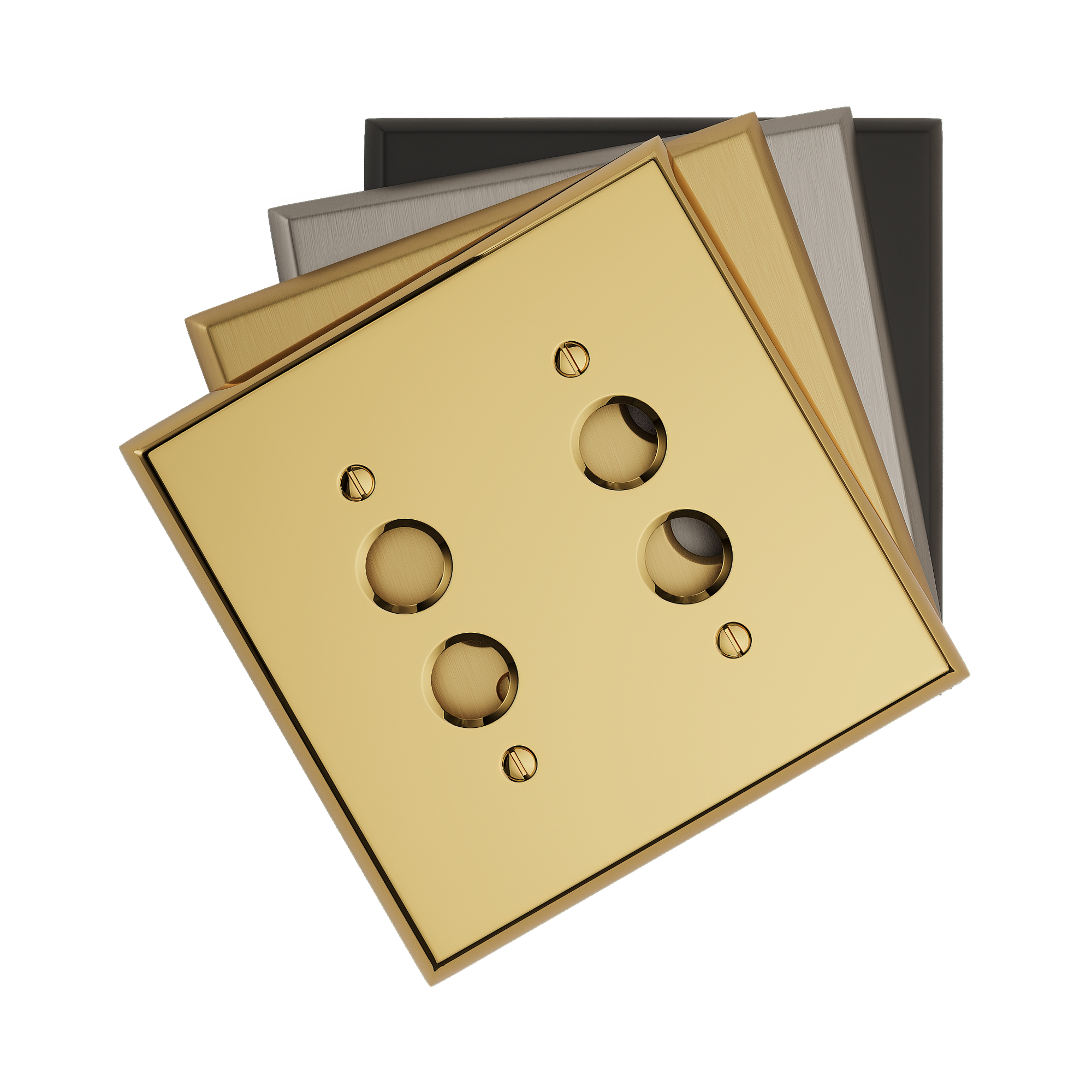 Solid brass Century Push Button Wall Plate – Double
