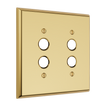Solid brass Century Push Button Wall Plate – Double in Polished Brass finish