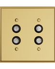 Solid brass Century Push Button Wall Plate – Double in Polished Brass finish