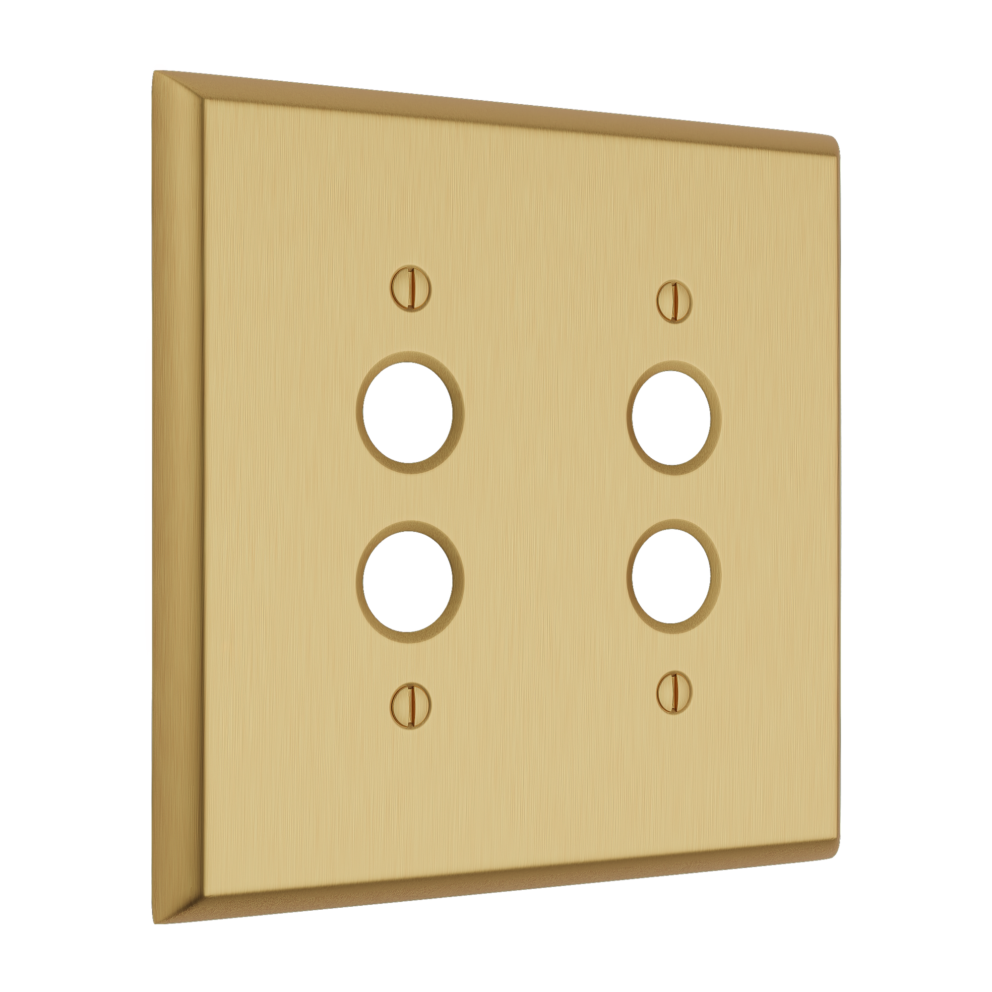 Solid brass Century Push Button Wall Plate – Double in Satin Brass finish