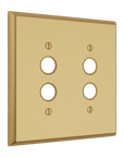 Solid brass Century Push Button Wall Plate – Double in Satin Brass finish