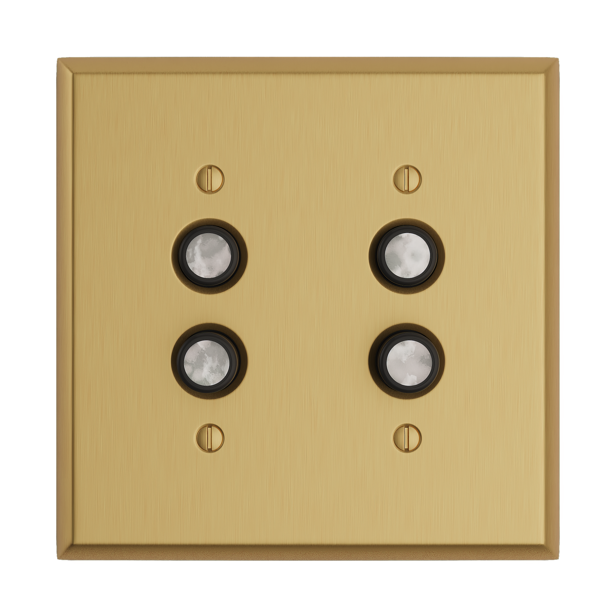 Solid brass Century Push Button Wall Plate – Double in Satin Brass finish