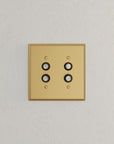 Solid brass Century Push Button Wall Plate – Double in Satin Brass finish