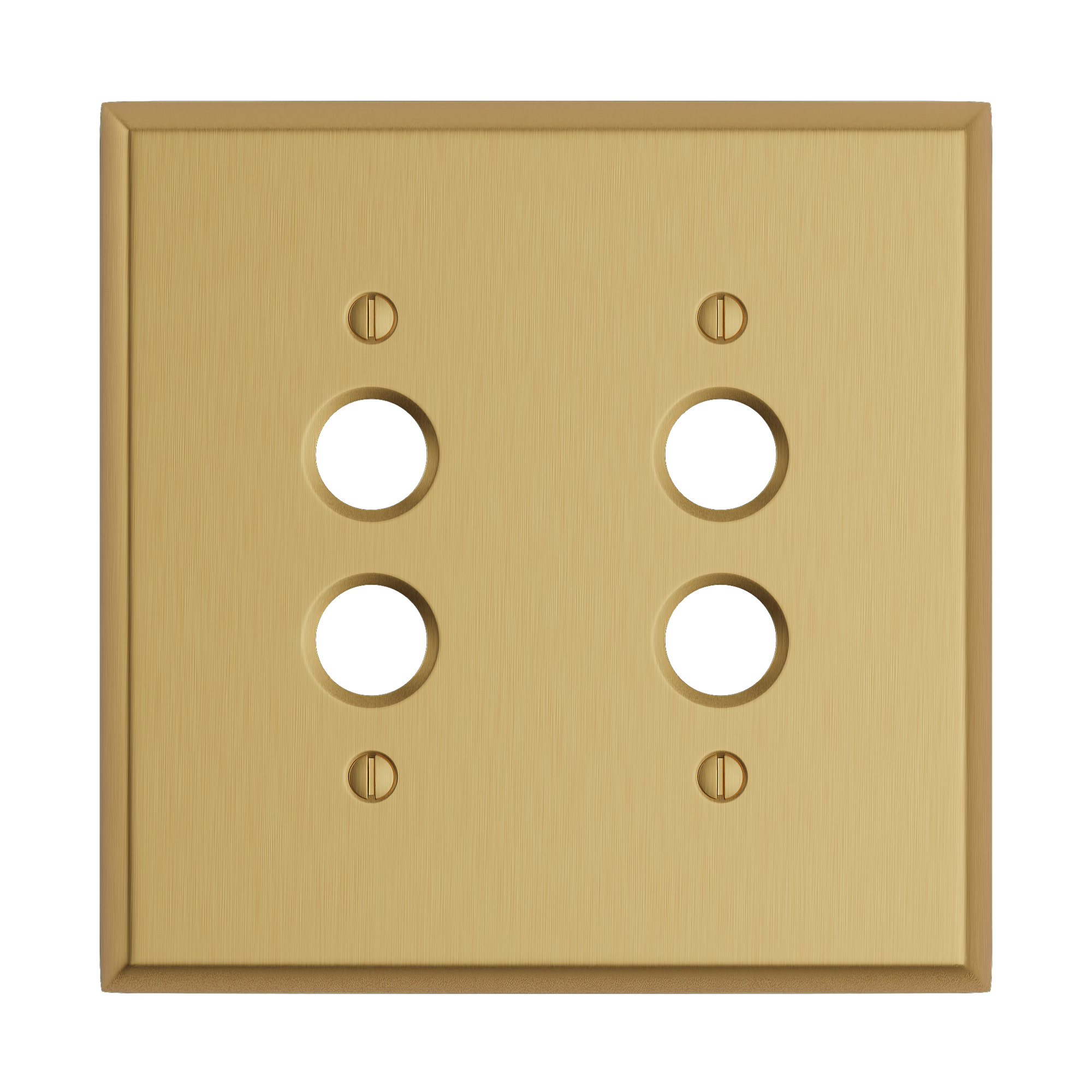 Solid brass Century Push Button Wall Plate – Double in Satin Brass finish