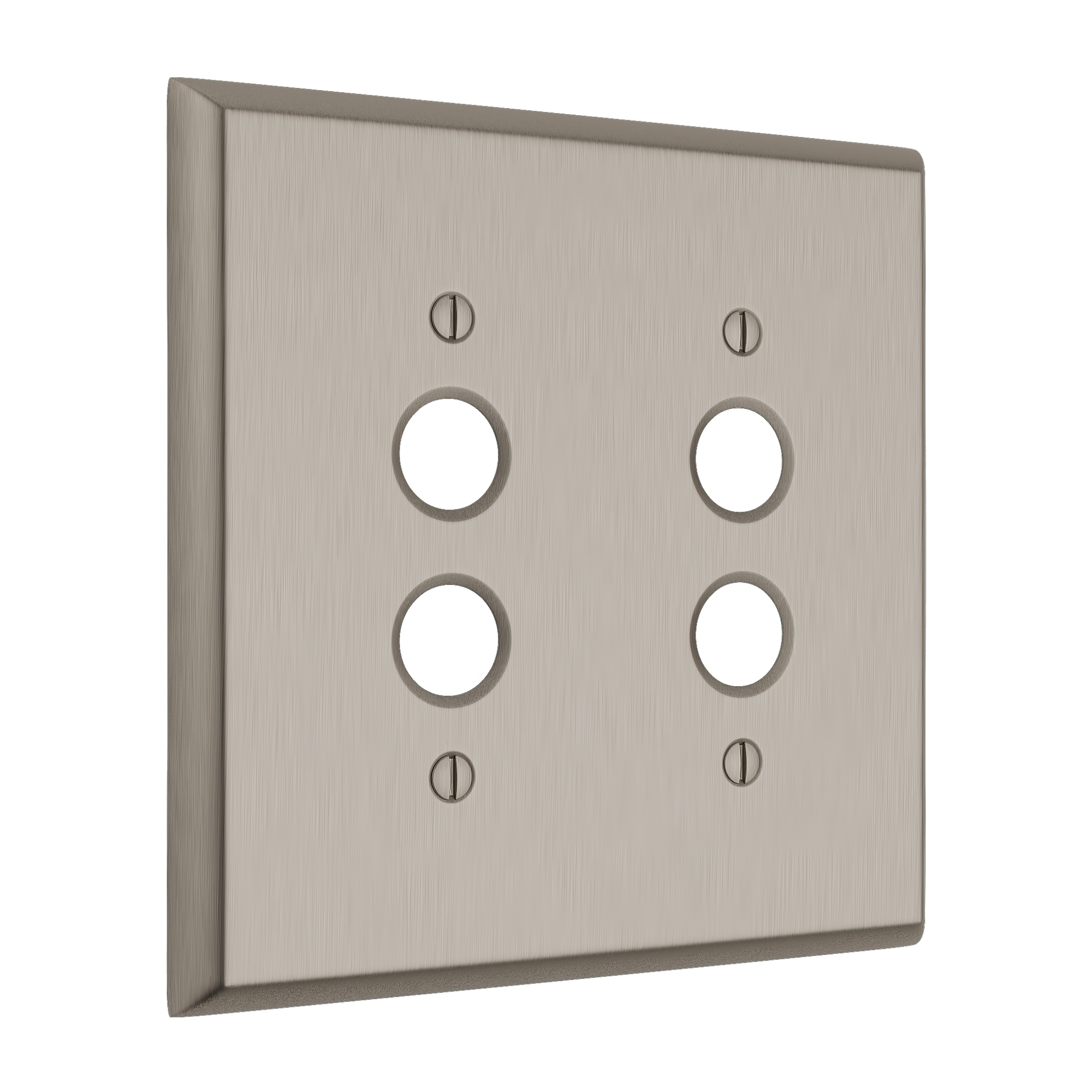 Solid brass Century Push Button Wall Plate – Double in Satin Nickel finish