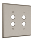 Solid brass Century Push Button Wall Plate – Double in Satin Nickel finish