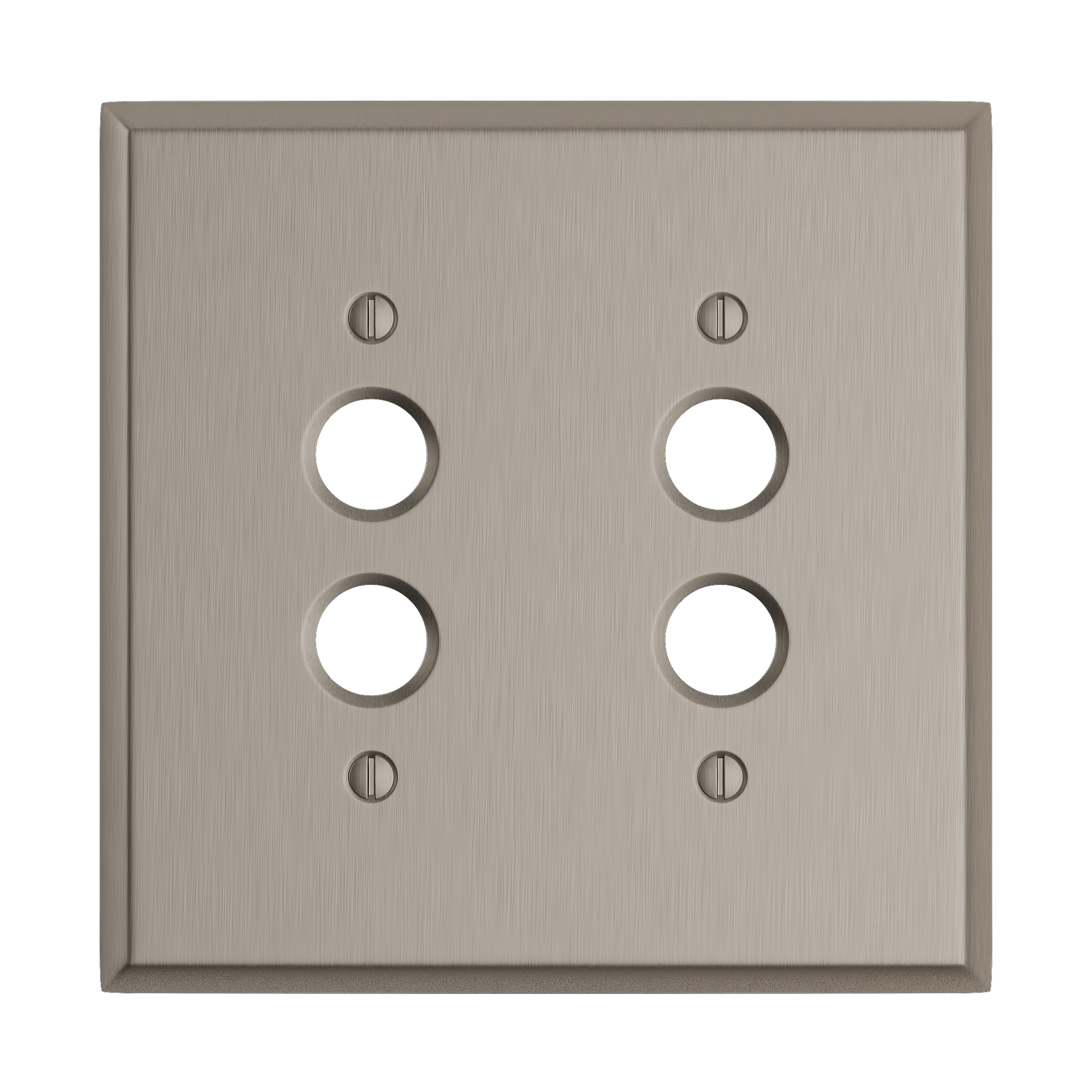 Solid brass Century Push Button Wall Plate – Double in Satin Nickel finish