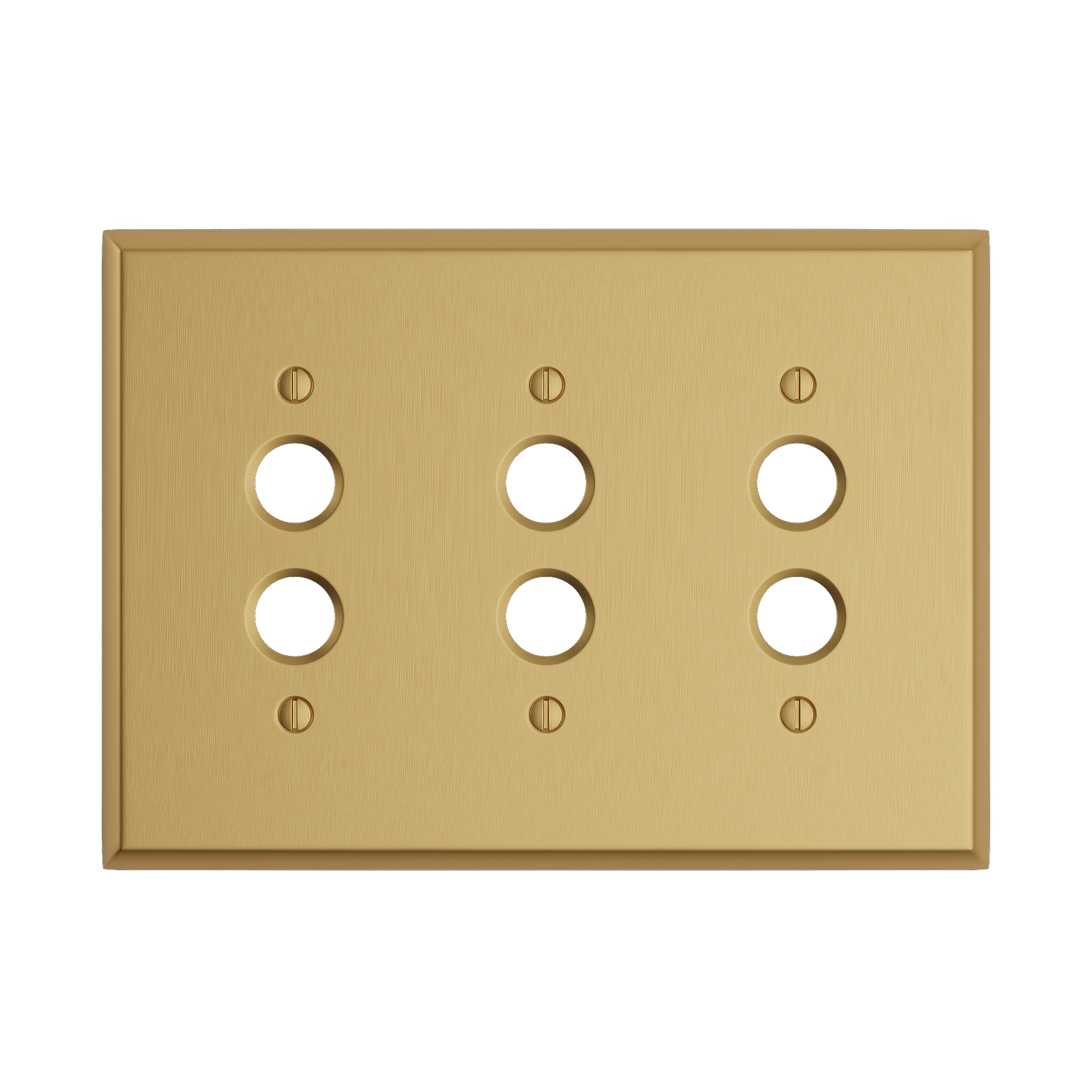 Solid brass Century Push Button Wall Plate – Triple in Satin Brass finish
