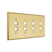 Solid brass Century Push Button Wall Plate – Quad in Polished Brass finish