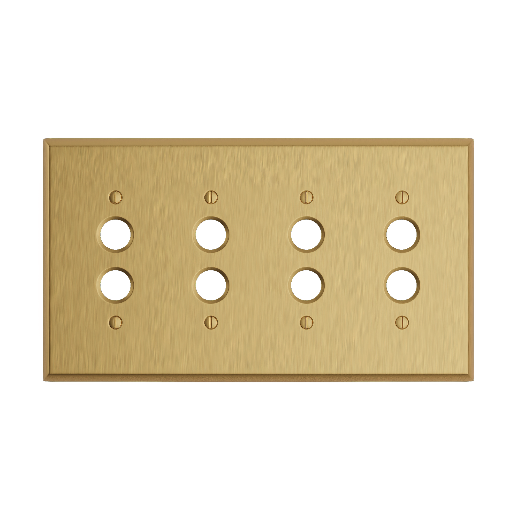 Solid brass Century Push Button Wall Plate – Quad in Satin Brass finish