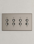 Solid brass Century Push Button Wall Plate – Quad in Satin Nickel finish