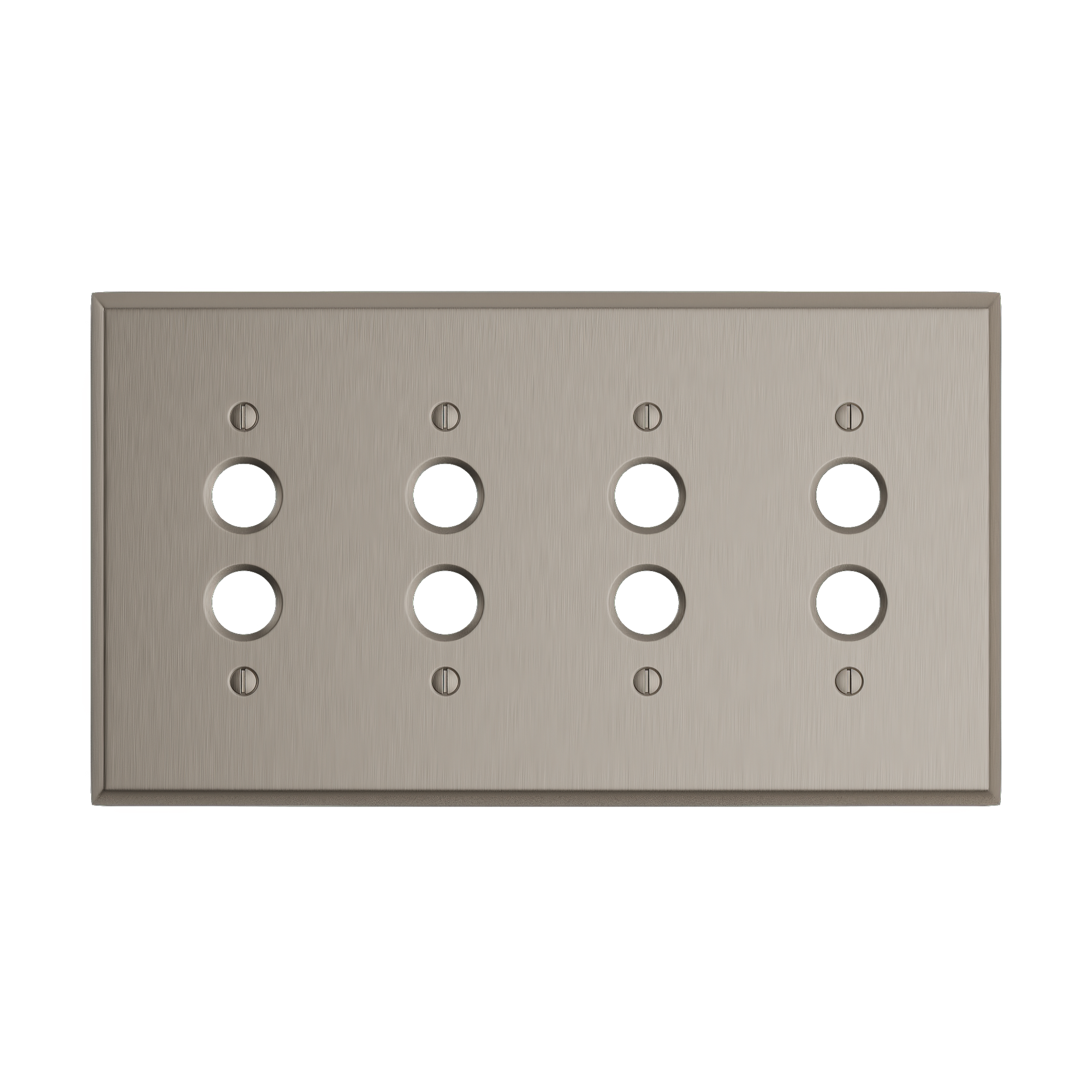 Solid brass Century Push Button Wall Plate – Quad in Satin Nickel finish