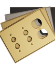 Solid brass Century Push Button & Outlet Wall Plate – Triple