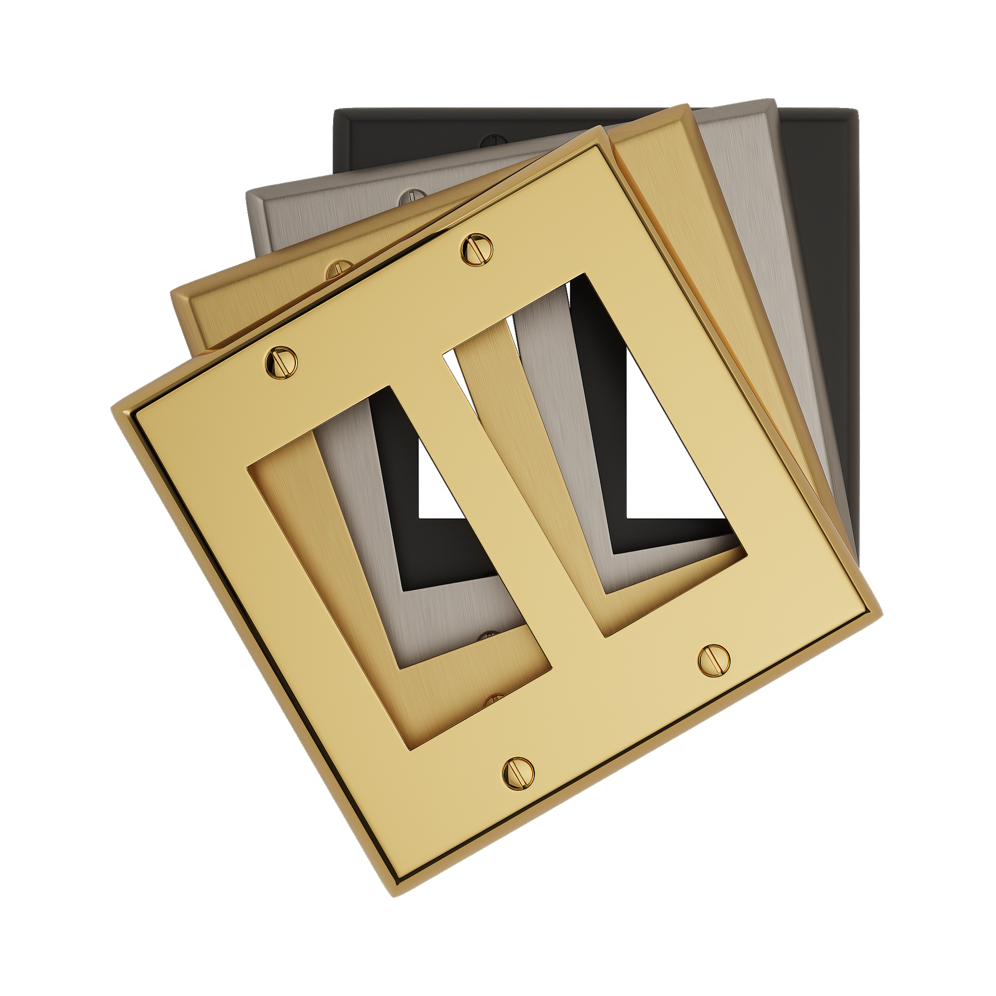 Solid brass Century Open Wall Plate – Double