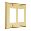 Solid brass Century Open Wall Plate – Double in Polished Brass finish