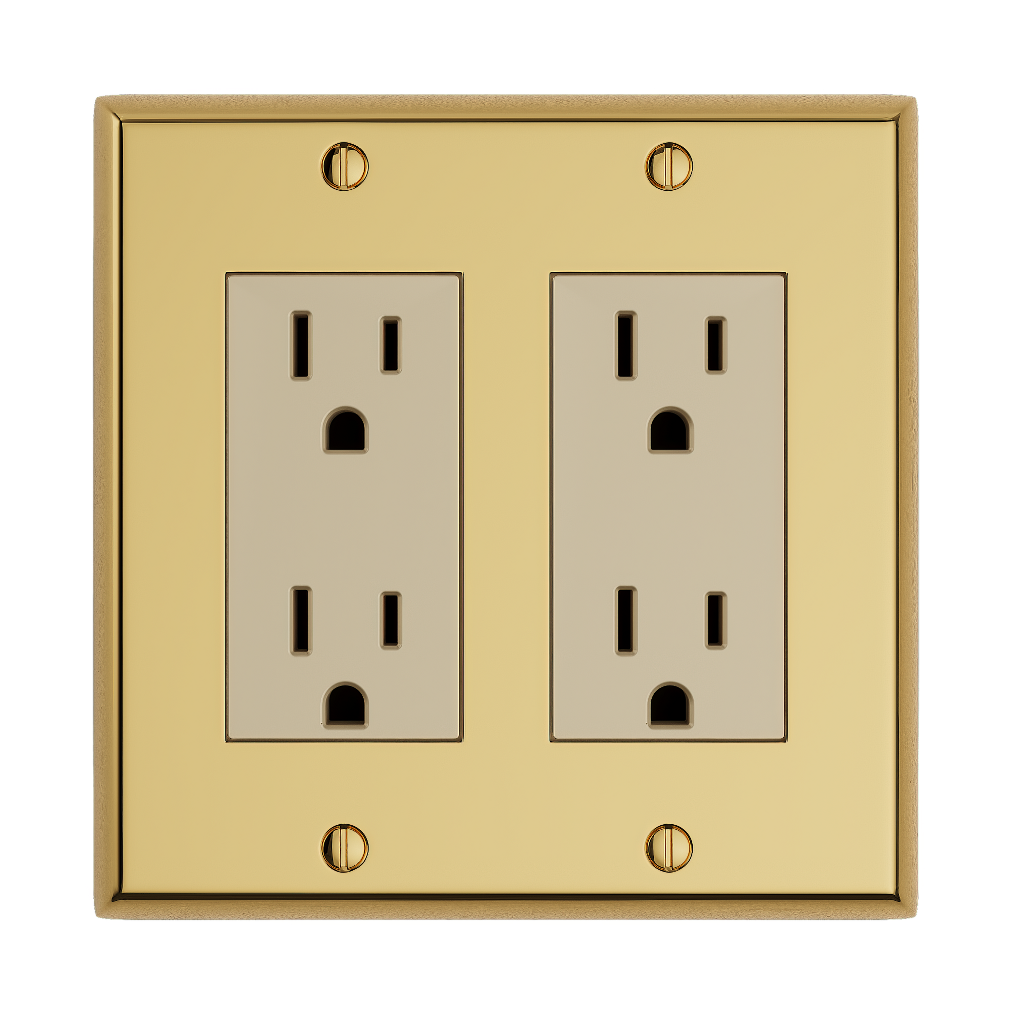 Solid brass Century Open Wall Plate – Double in Polished Brass finish