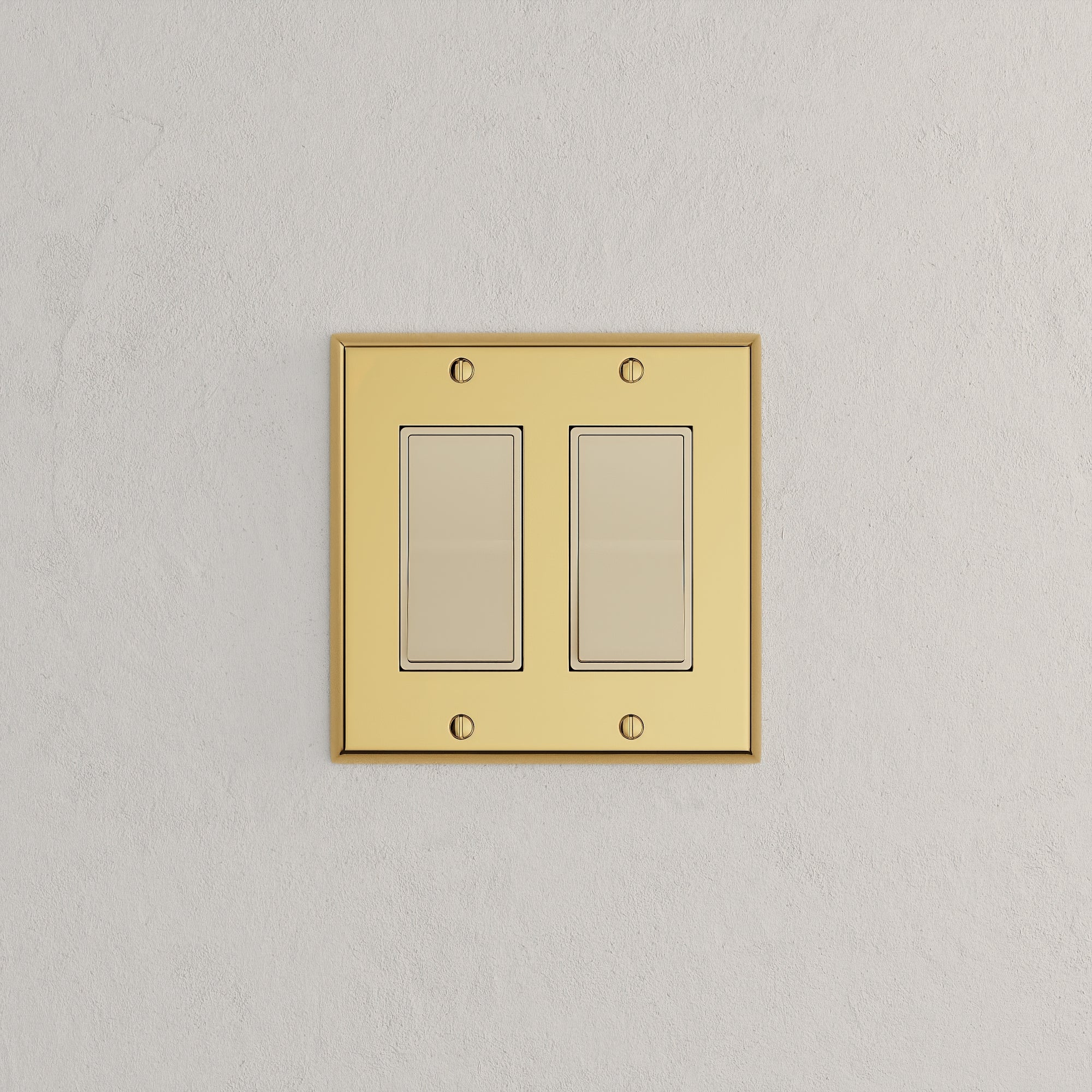 Solid brass Century Open Wall Plate – Double in Polished Brass finish