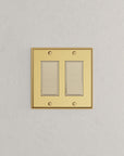 Solid brass Century Open Wall Plate – Double in Polished Brass finish