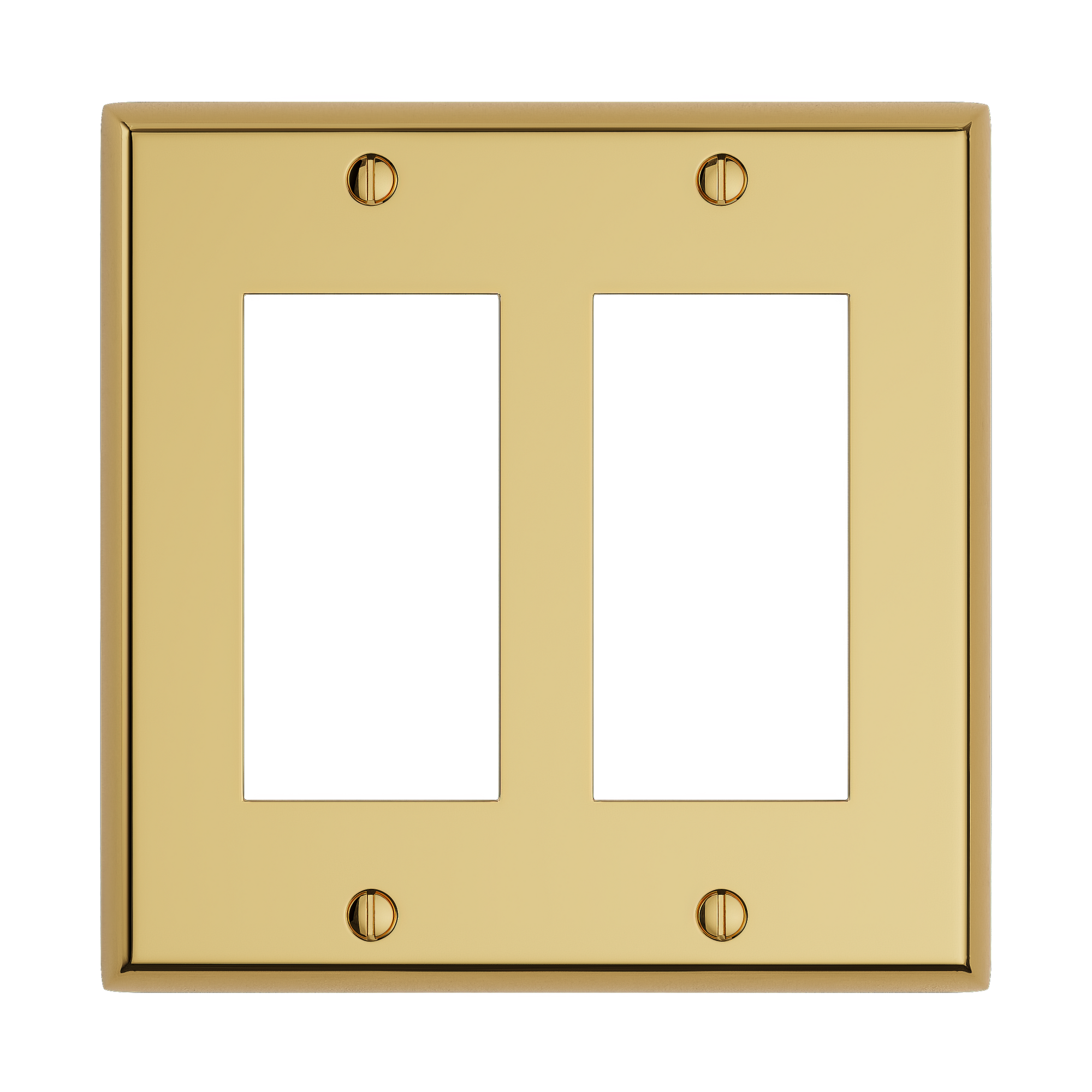 Solid brass Century Open Wall Plate – Double in Polished Brass finish