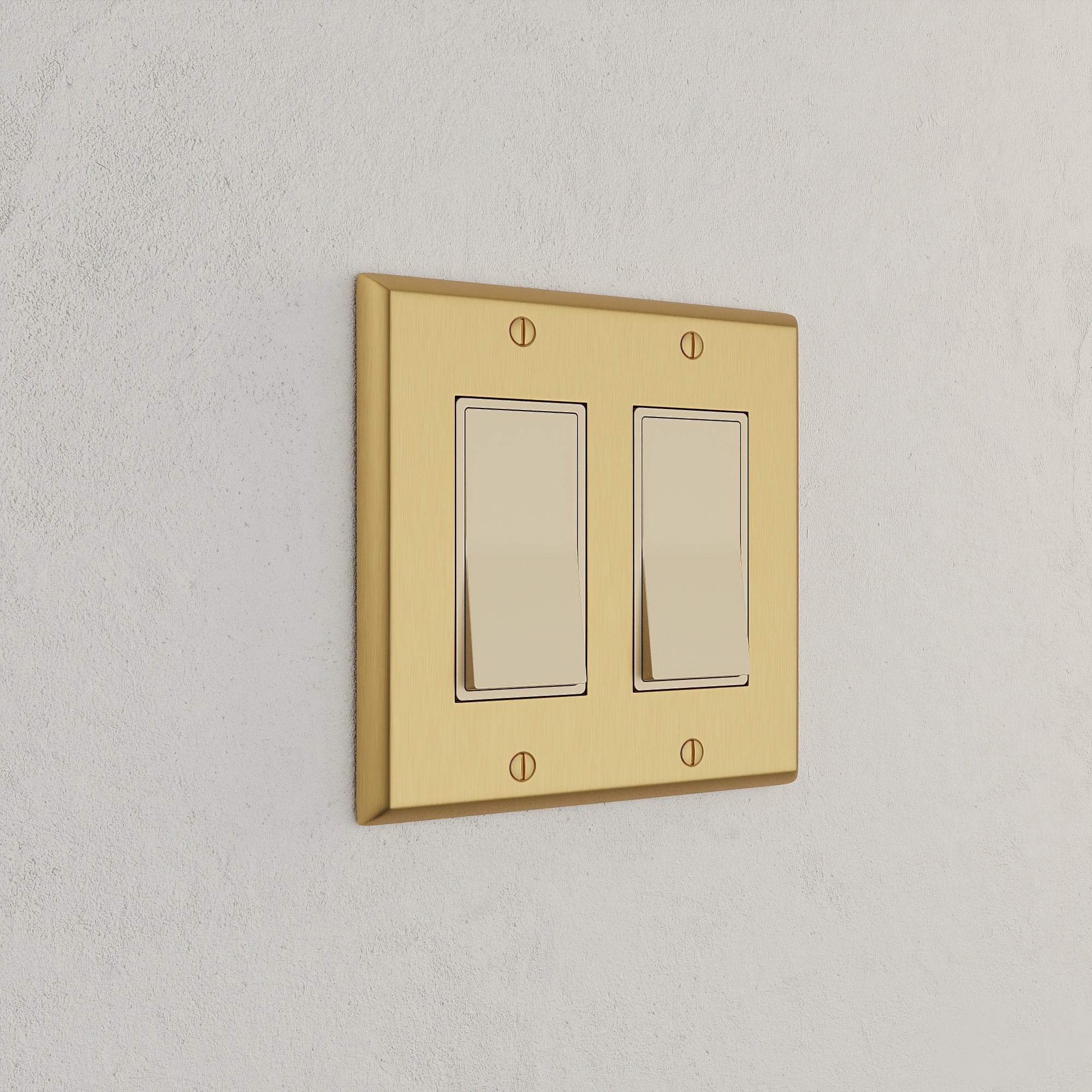 Solid brass Century Open Wall Plate – Double in Satin Brass finish