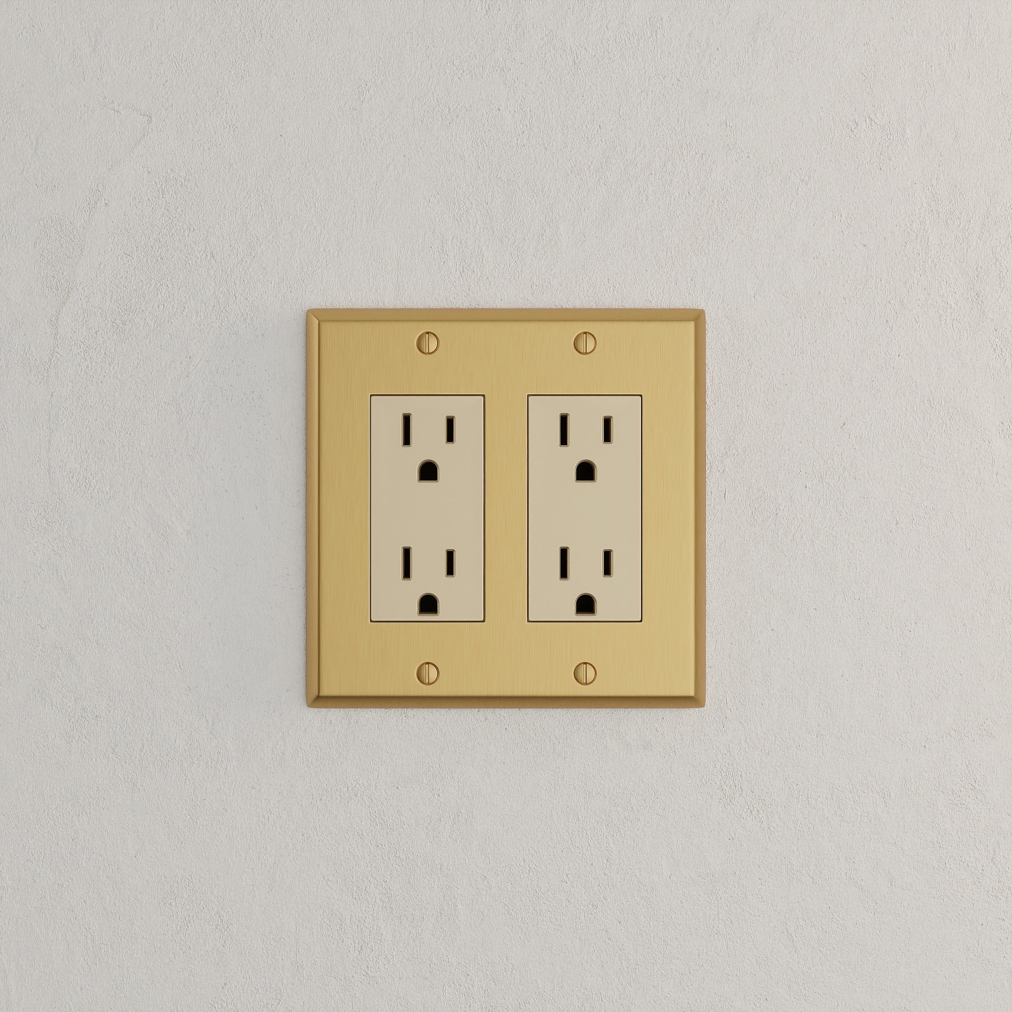 Solid brass Century Open Wall Plate – Double in Satin Brass finish