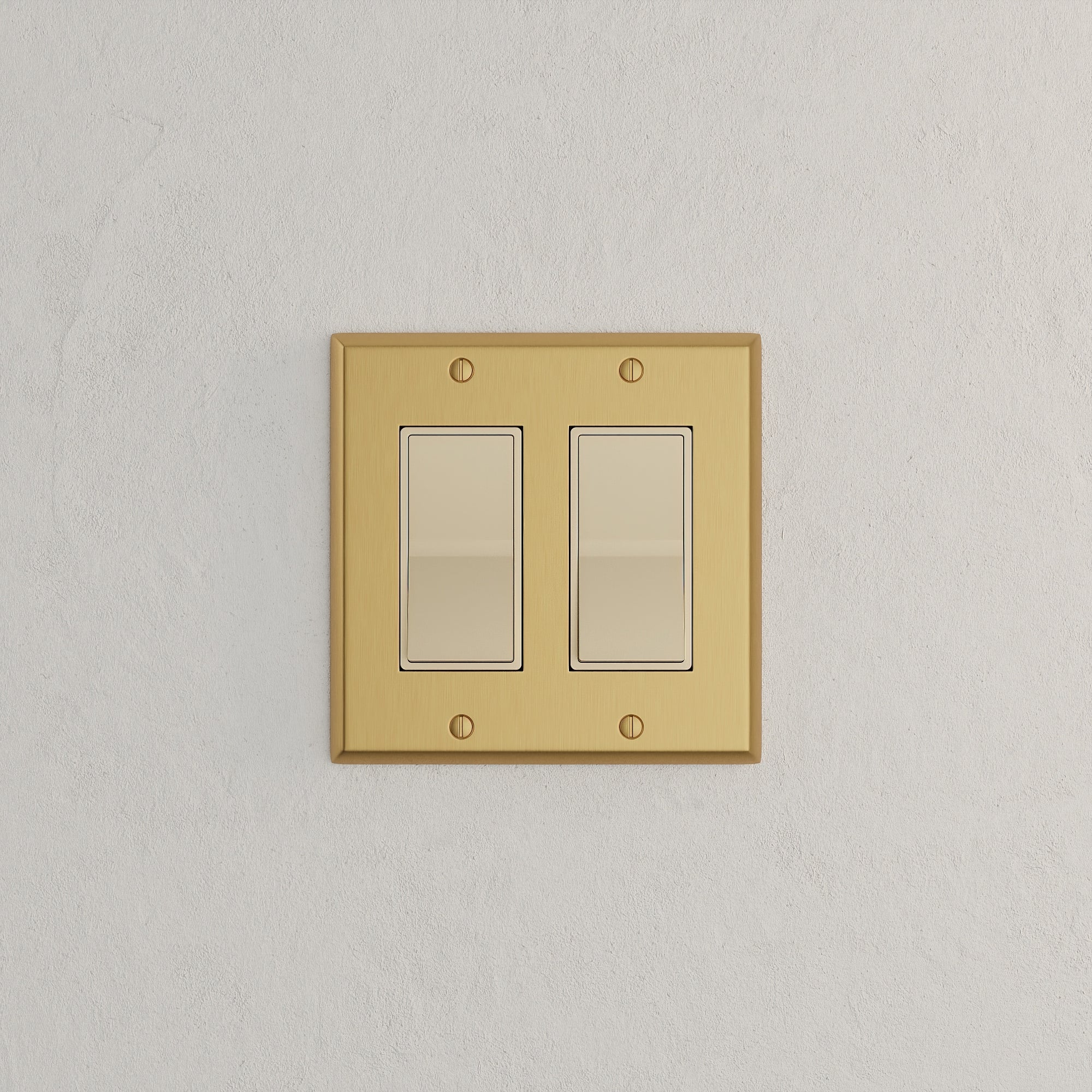 Solid brass Century Open Wall Plate – Double in Satin Brass finish