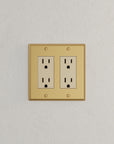 Solid brass Century Open Wall Plate – Double in Satin Brass finish