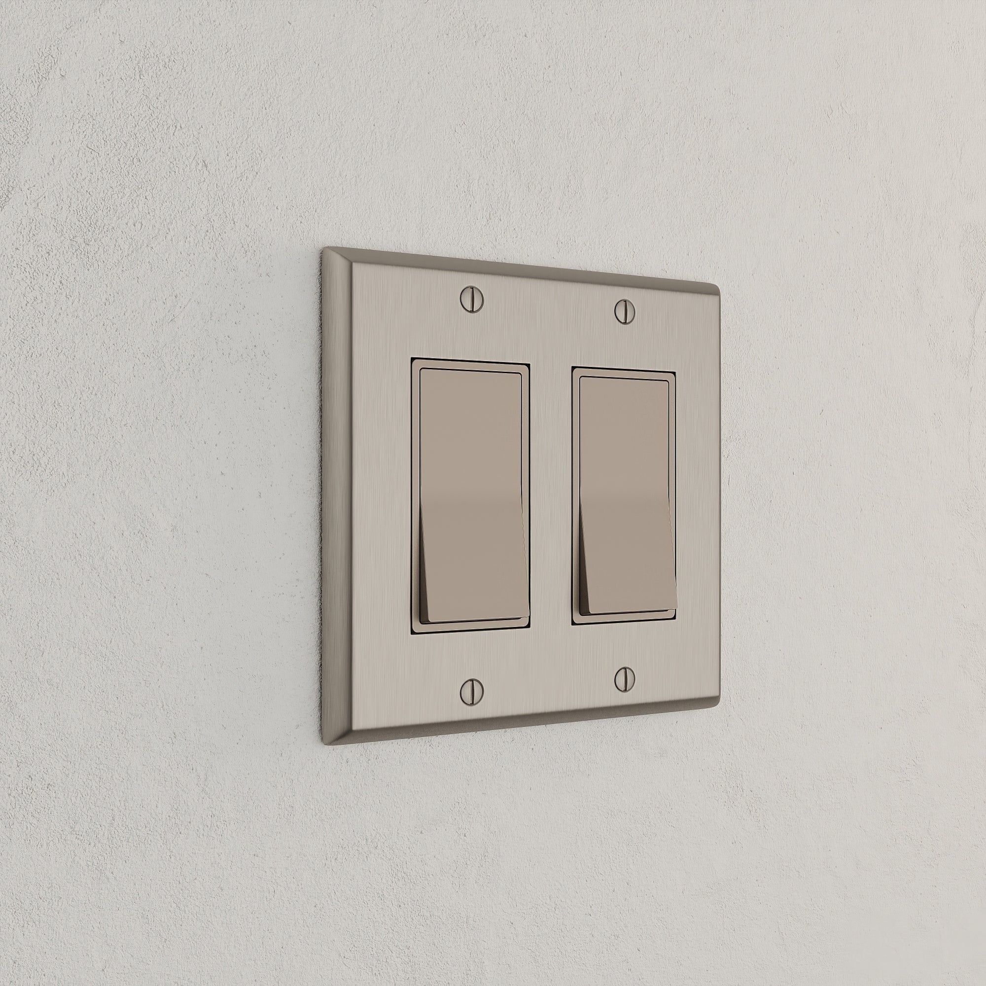 Solid brass Century Open Wall Plate – Double in Satin Nickel finish