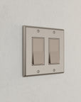 Solid brass Century Open Wall Plate – Double in Satin Nickel finish
