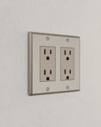 Solid brass Century Open Wall Plate – Double in Satin Nickel finish