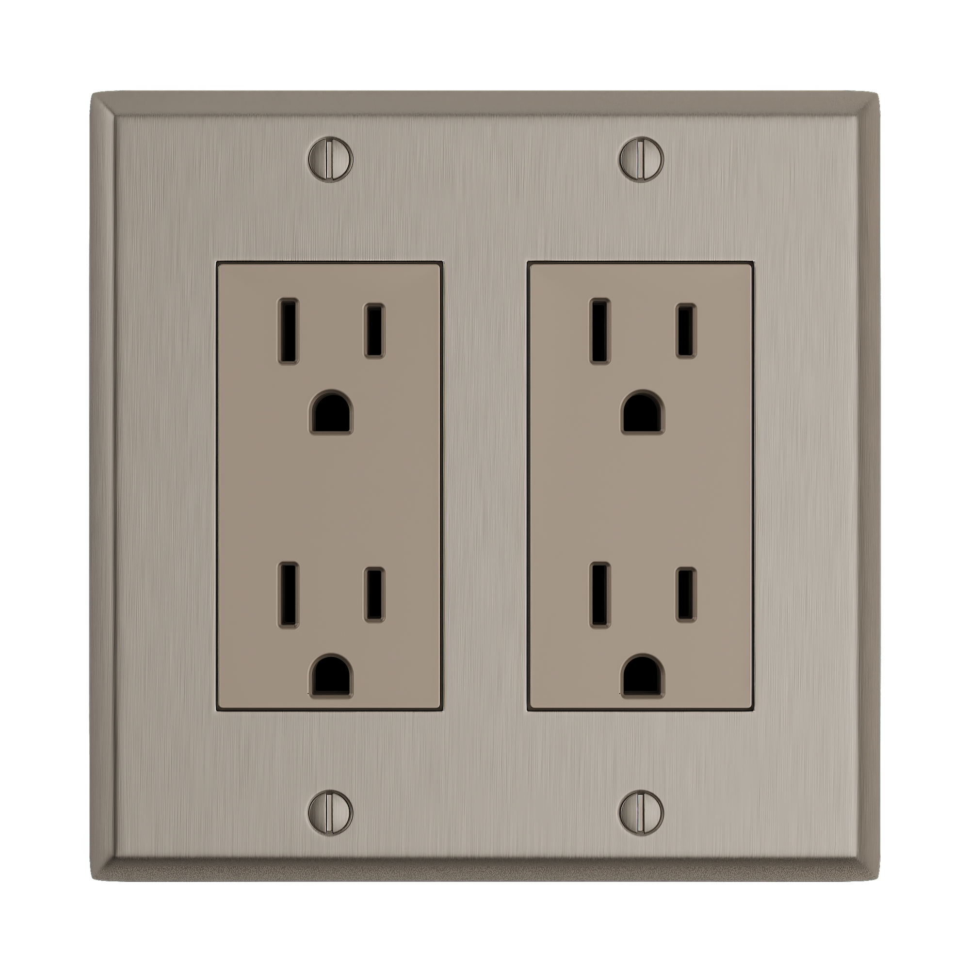 Solid brass Century Open Wall Plate – Double in Satin Nickel finish