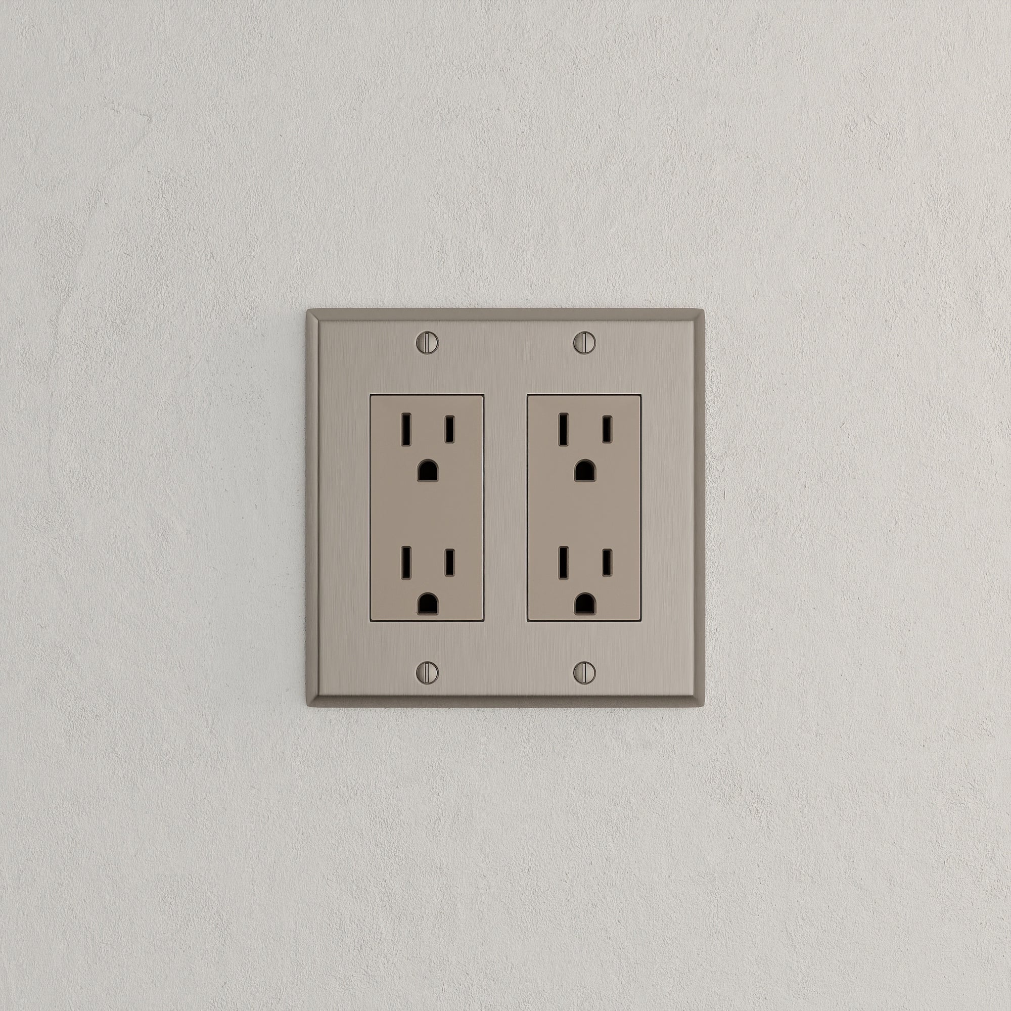 Solid brass Century Open Wall Plate – Double in Satin Nickel finish