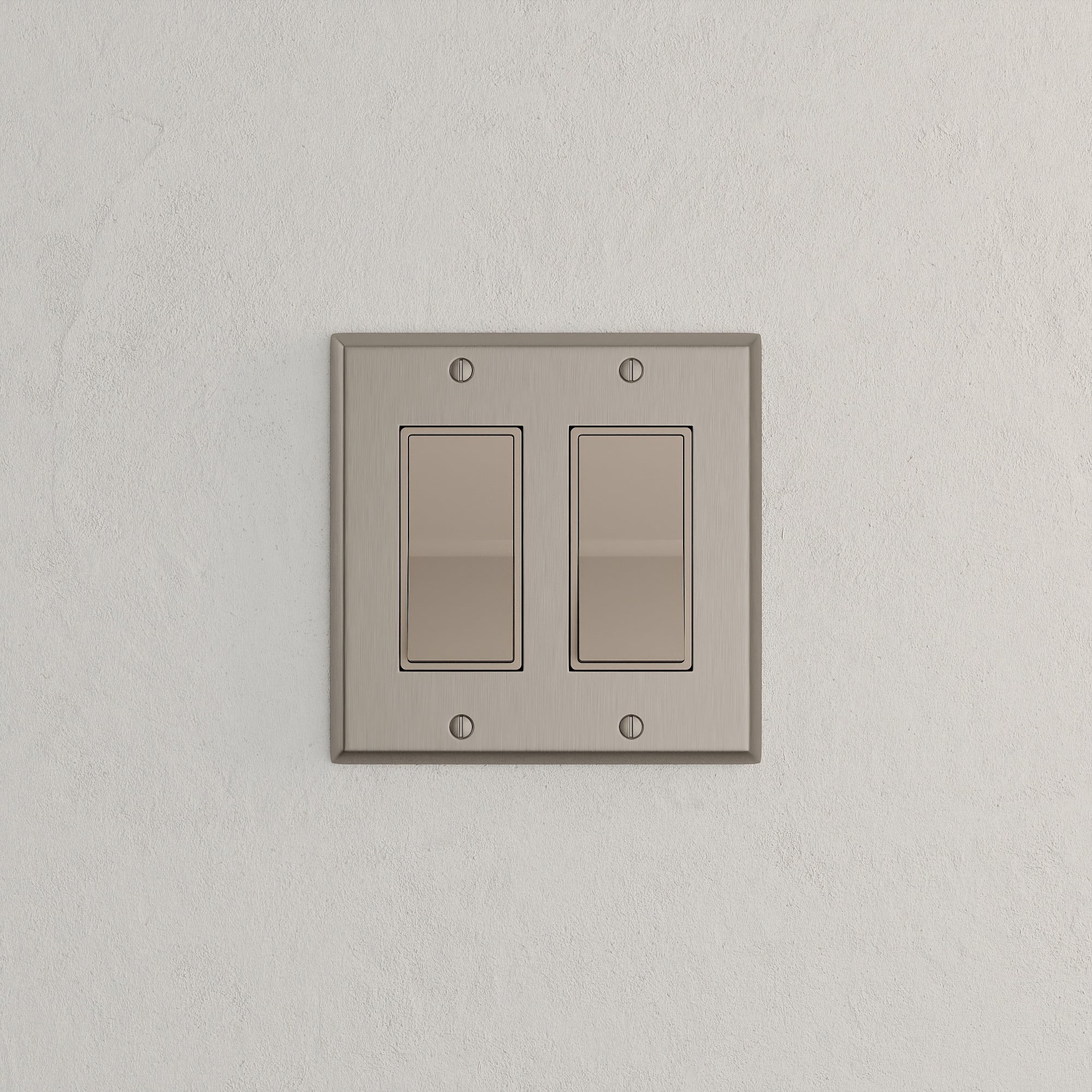 Solid brass Century Open Wall Plate – Double in Satin Nickel finish