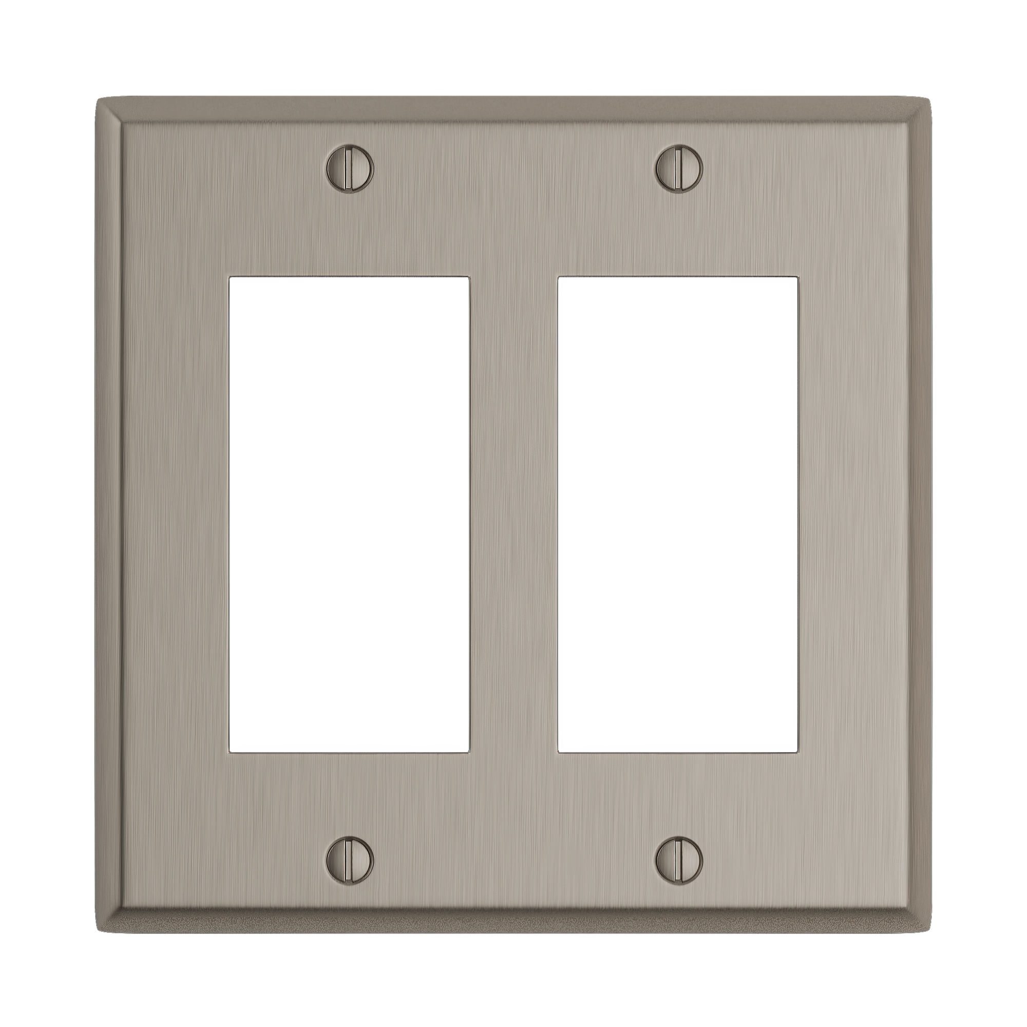Solid brass Century Open Wall Plate – Double in Satin Nickel finish