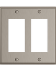 Solid brass Century Open Wall Plate – Double in Satin Nickel finish