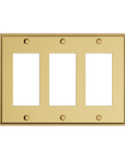Solid brass Century Open Wall Plate – Triple in Polished Brass finish