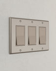 Solid brass Century Open Wall Plate – Triple in Satin Nickel finish