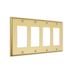 Solid brass Century Open Wall Plate – Quad in Polished Brass finish
