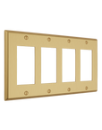 Solid brass Century Open Wall Plate – Quad in Satin Brass finish