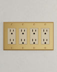 Solid brass Century Open Wall Plate – Quad in Satin Brass finish