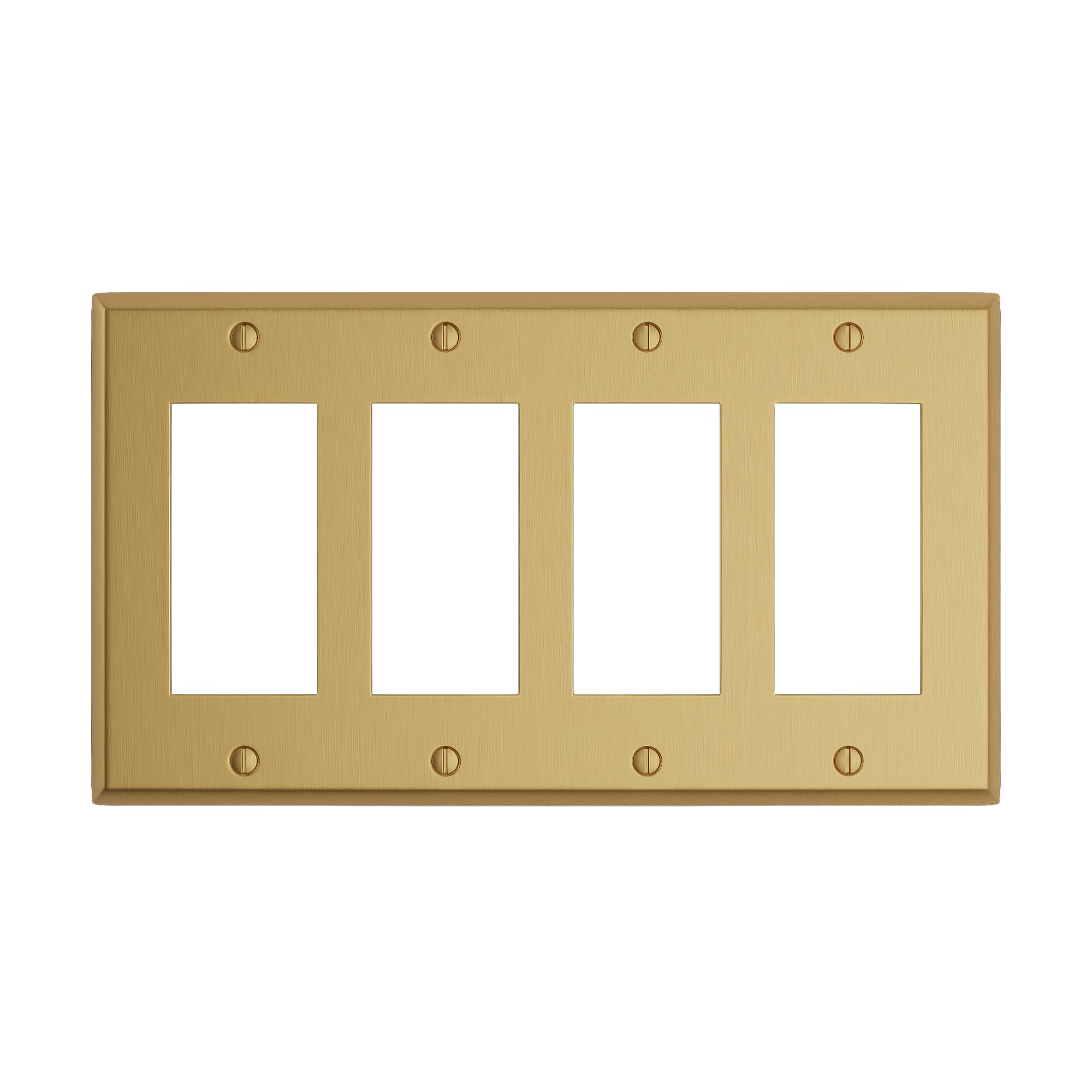 Solid brass Century Open Wall Plate – Quad in Satin Brass finish