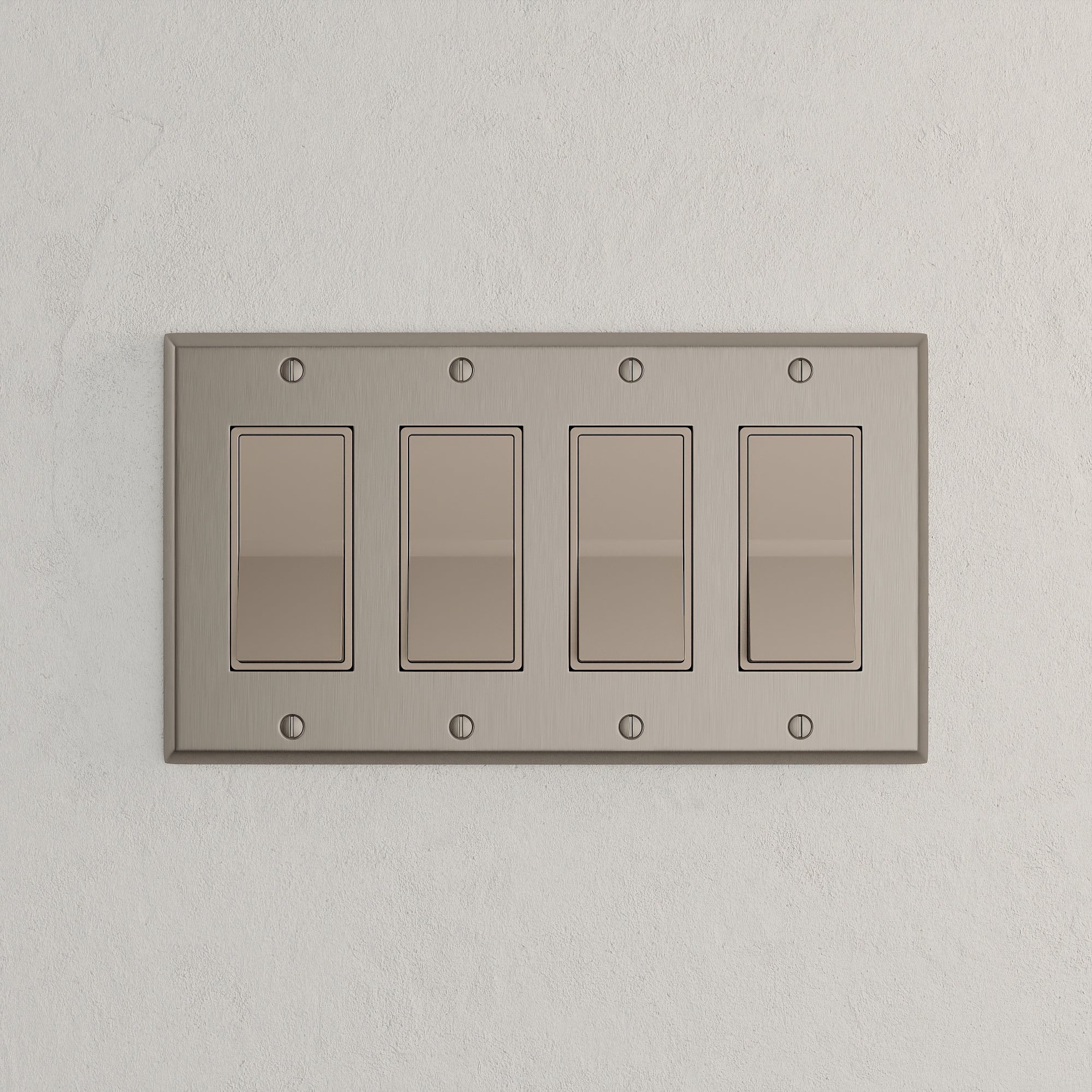 Solid brass Century Open Wall Plate – Quad in Satin Nickel finish