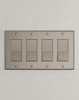 Solid brass Century Open Wall Plate – Quad in Satin Nickel finish