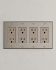 Solid brass Century Open Wall Plate – Quad in Satin Nickel finish