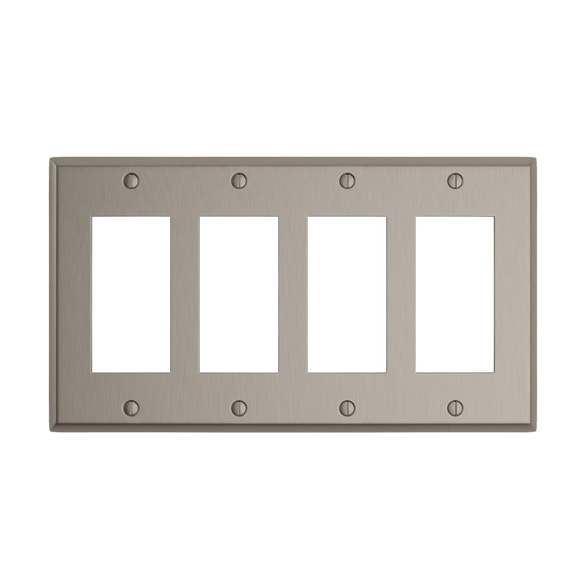 Solid brass Century Open Wall Plate – Quad in Satin Nickel finish