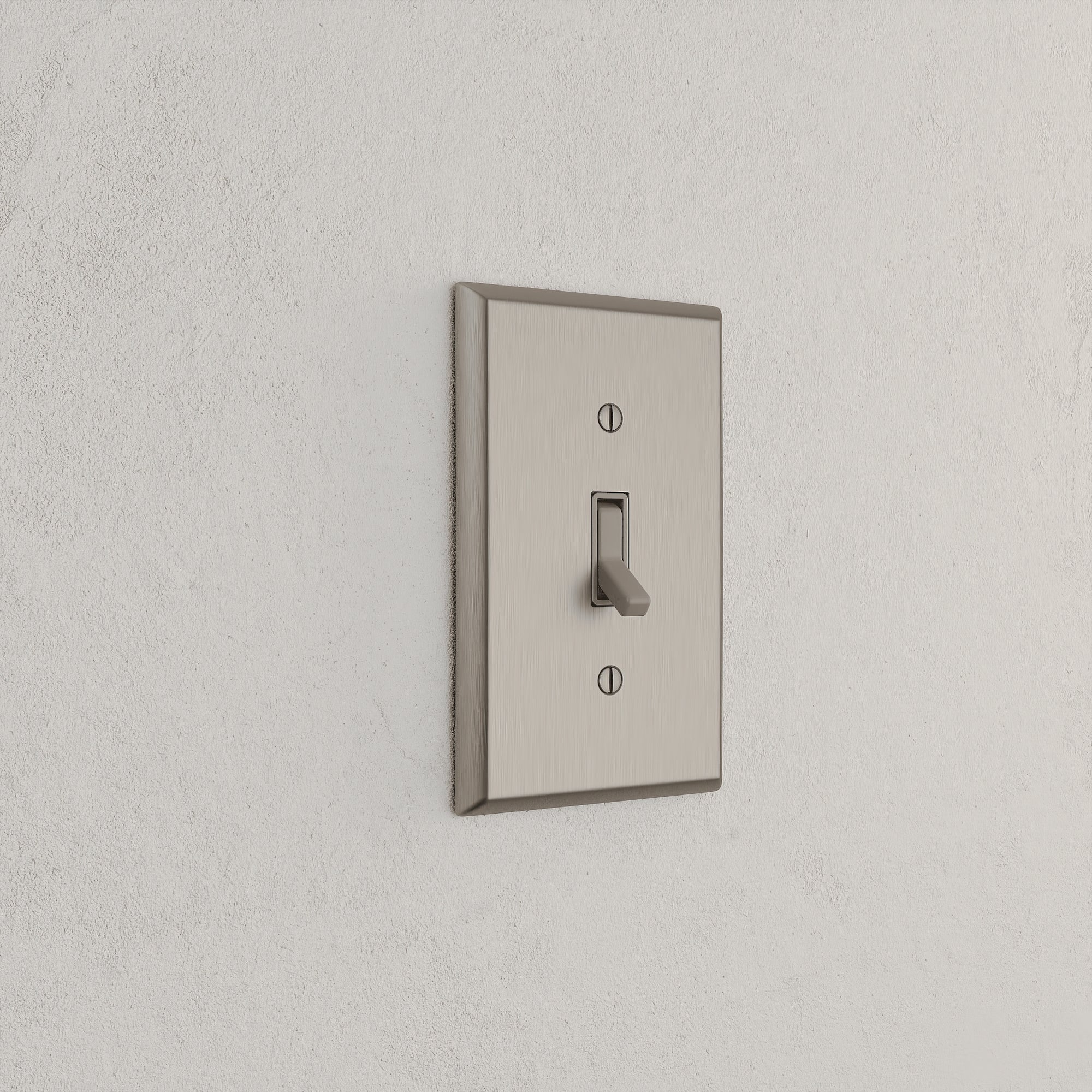 Solid brass Century Toggle Wall Plate in Satin Nickel finish