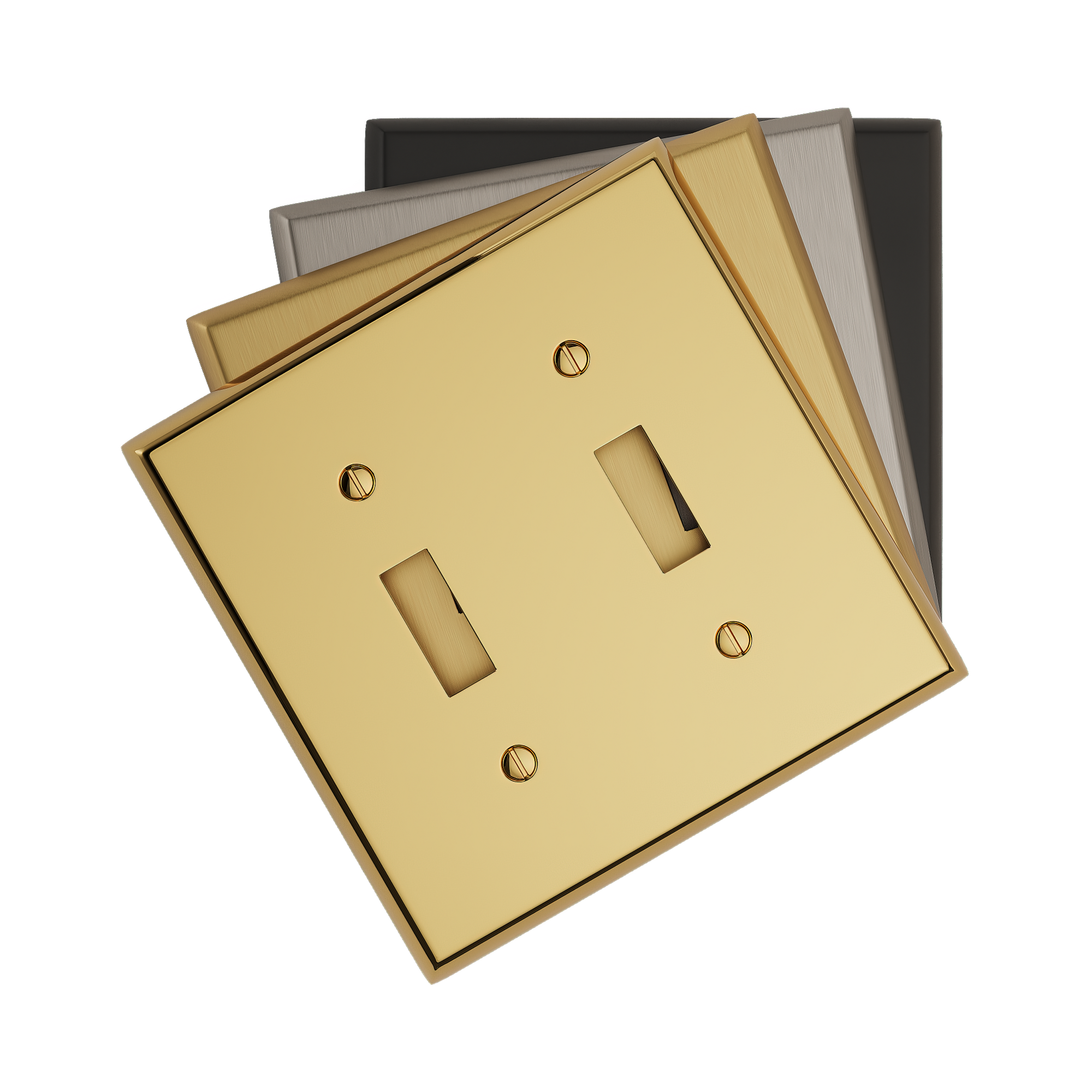 Solid brass Century Toggle Wall Plate – Double
