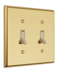 Solid brass Century Toggle Wall Plate – Double in Polished Brass finish